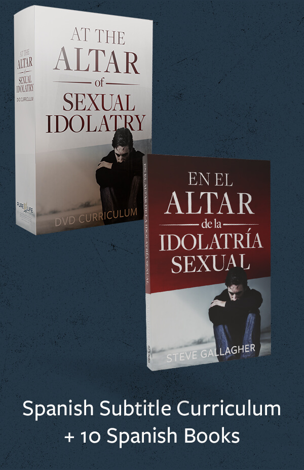 Pure Life Ministries Spanish Subtitle At the Altar of Sexual Idolatry Video Curriculum + 10 Spanish Books